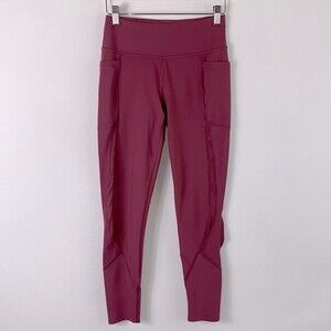 Victoria’s Secret Sport Mesh Inset Pocket 7/8 Mauve Dusty Rose Leggings Sz S
